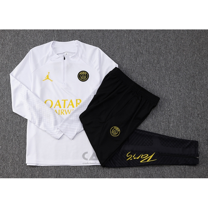 Tuta da Track di Felpa Paris Saint-Germain Jordan 2023-2024 Bianco
